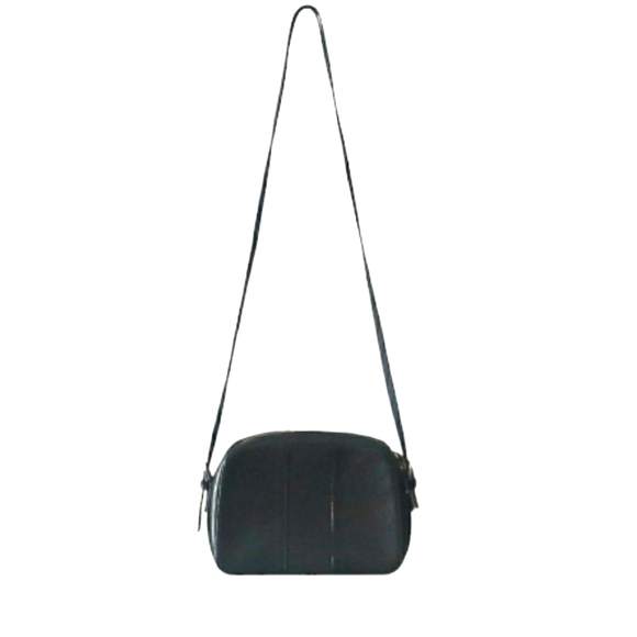 Nordstrom Handbags - Nordstrom Leather Crossbody Shoulder Purse Bag Black Zip Top Silver hardware